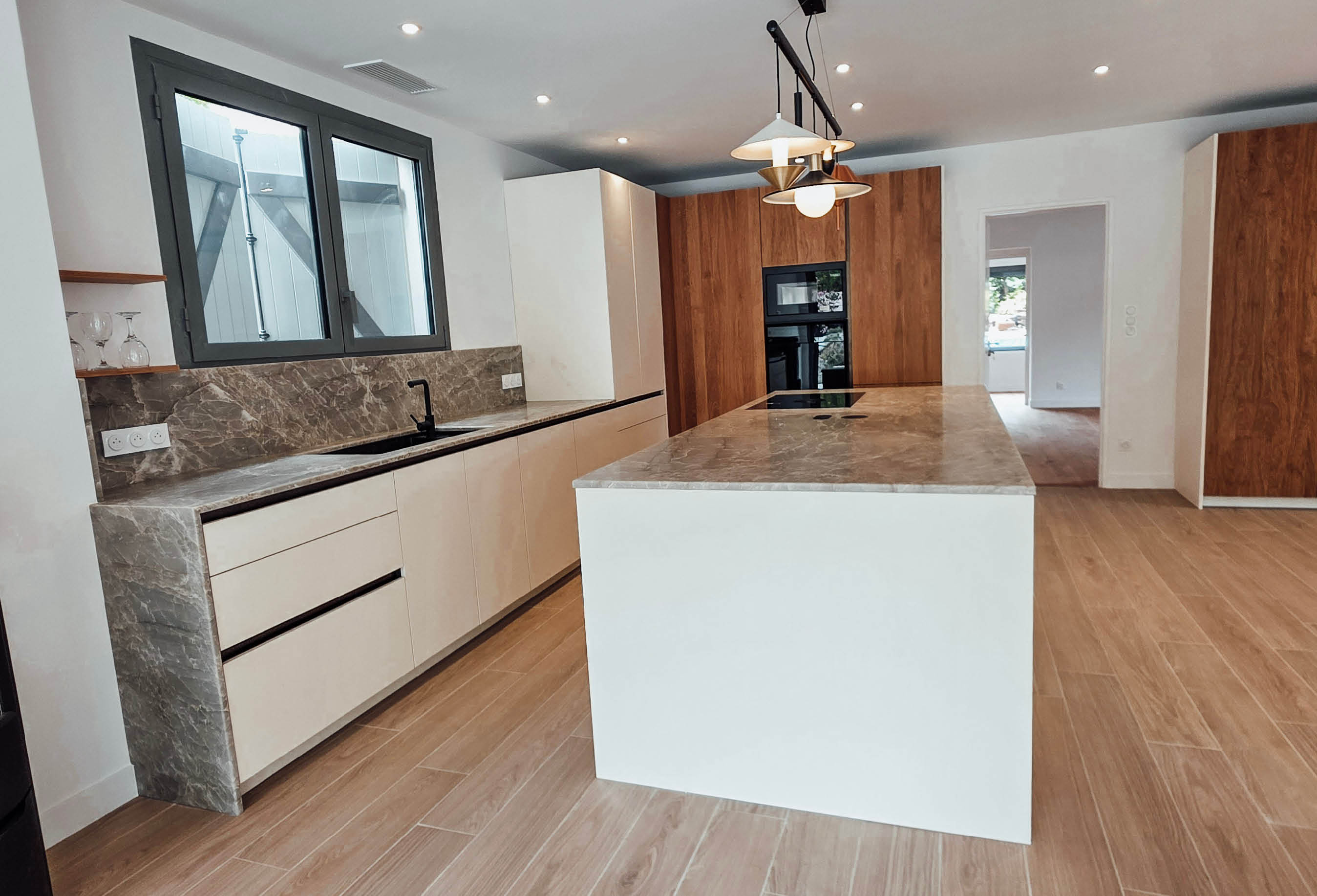 Cuisine beige et bois Langon