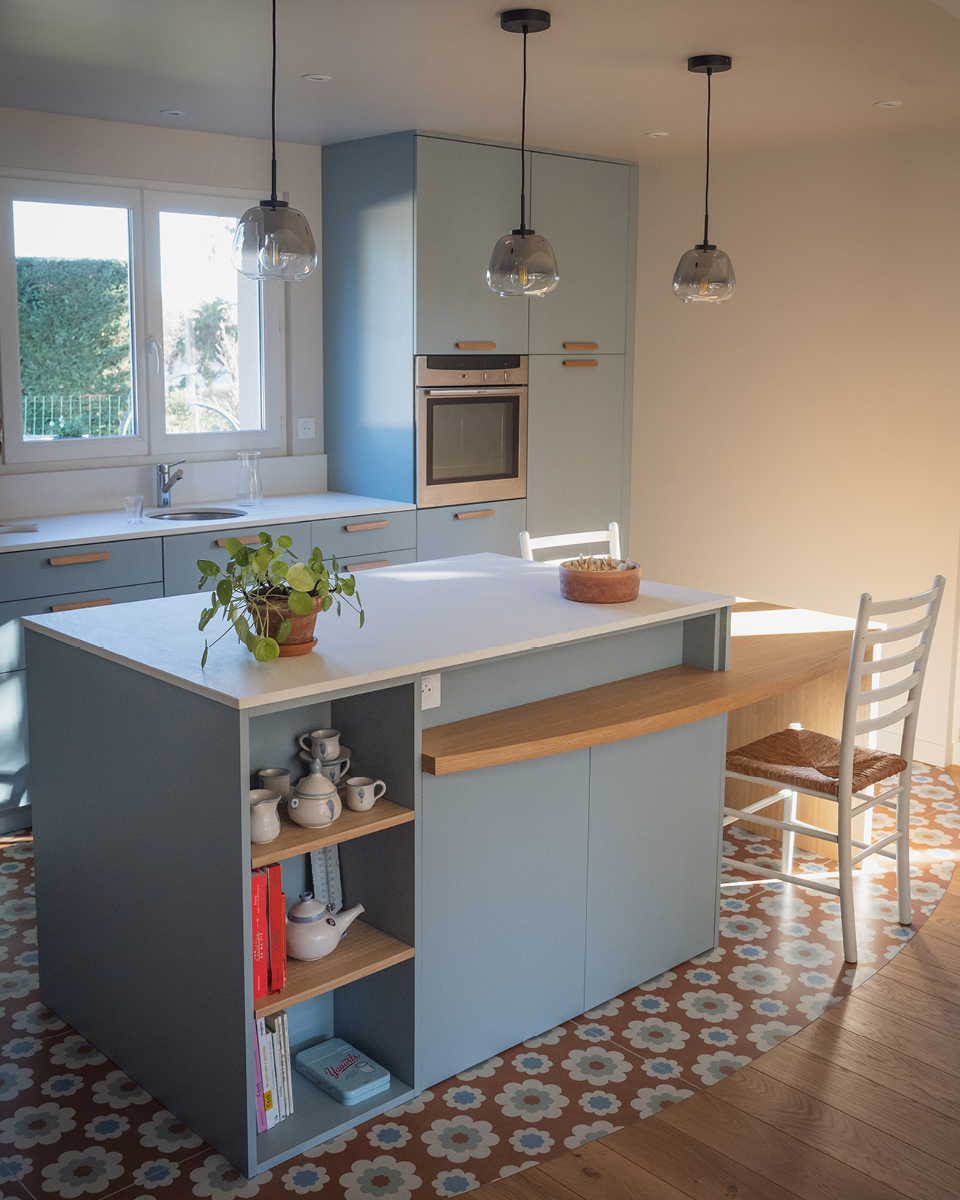 Cuisine Vintage en bleu poudré