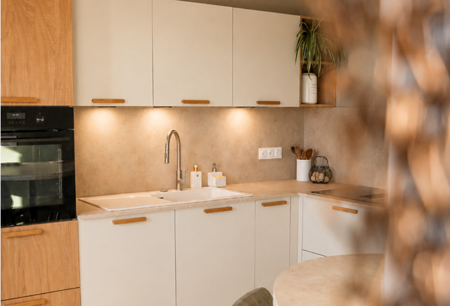 cuisine blanche et bois a montbrison