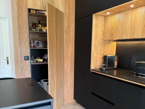 fabrication cuisine noire bois tours