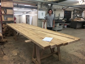 fabrication table en bois massif